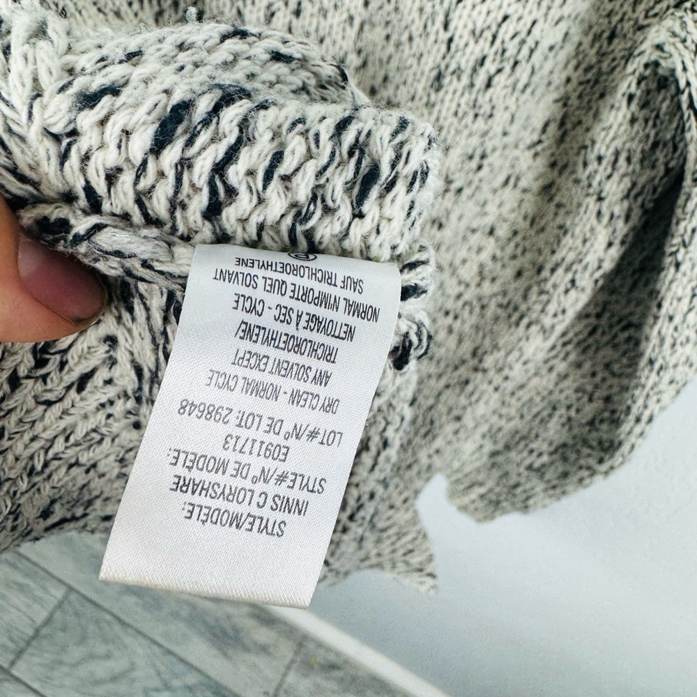 Theory Innis C Loryshare Marbled Knit Sweater in Ivory Ice/Charcoal - Picture 9 of 9